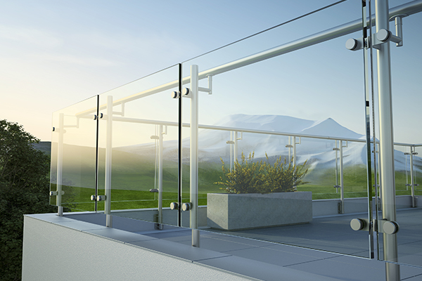 Aluminium Railings with Security Glass